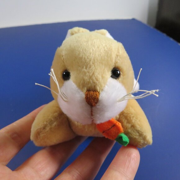 Tan Mini Bunny Rabbit Ganz 1998 "Munchie" Plush Rabbit Easter Basket Toy - Picture 4 of 11